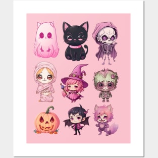 halloween characters Posters and Art